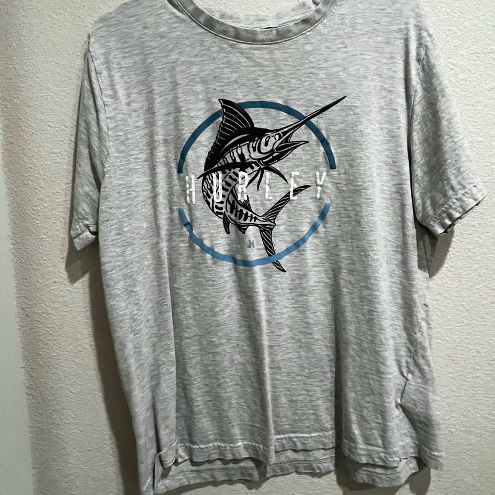 Gray Hurley Fish Graphic T-Shirt